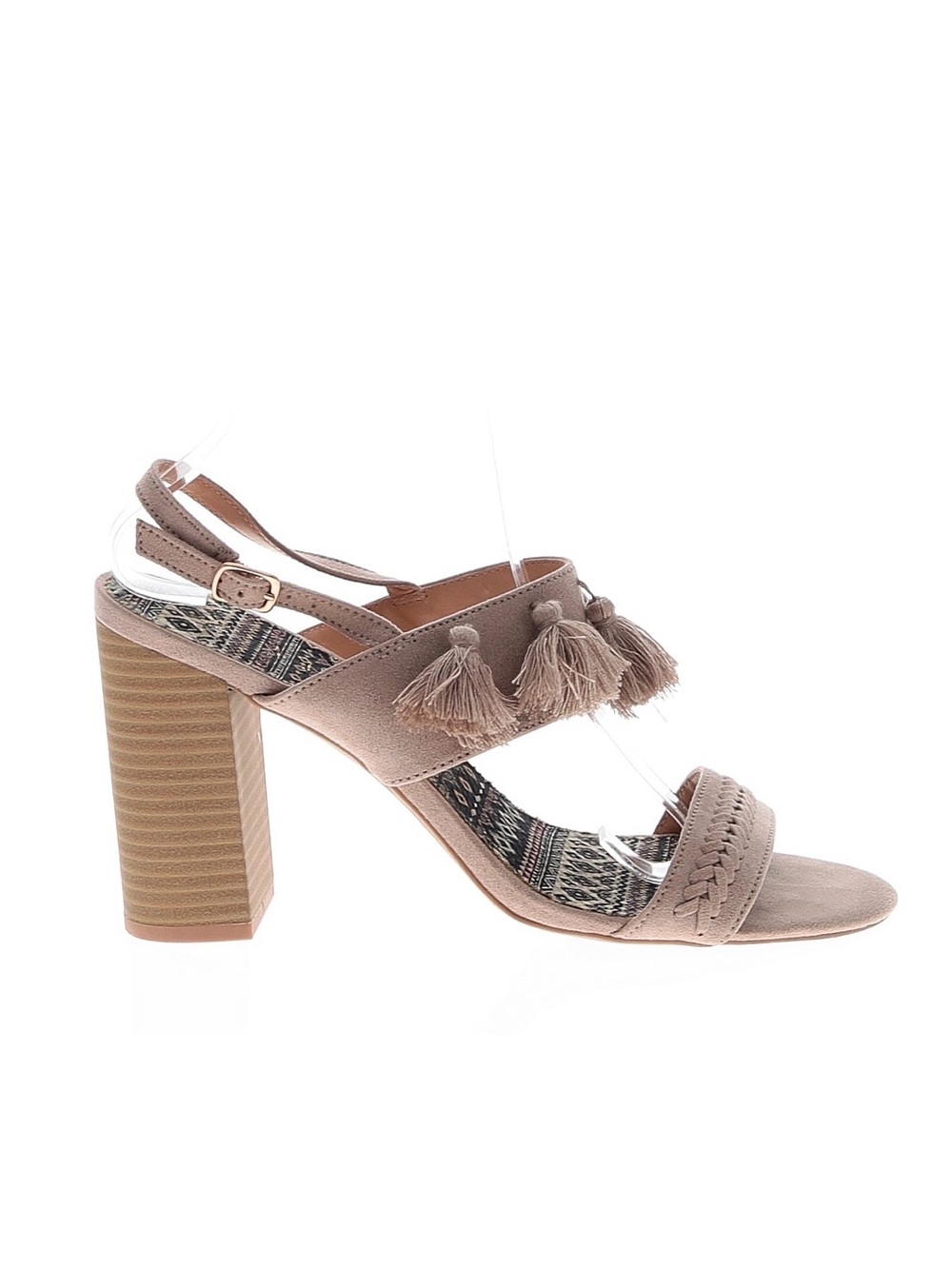 Altar'd State Taupe Tassel Block Heel Sandals